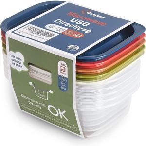 Food Storage Containers with Lids, BPA-Free Meal Prep Storage Box, Reusable, Stackable, with Lids and Steam Vent, Microwave & Dishwasher Safe, 13Oz/400ml, Set of 5