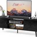 DUMOS TV Stand for 55 60 inch TV, Entertainment Center with Storage Cabinet, Mid Century Modern Media Console Table, Adjustable Hinge, Wooden Television Furniture for Living Room, Office