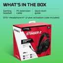 HyperX Cloud Stinger 2 Gaming Headset, DTS Headphone:X Spatial Audio, Lightweight Over-Ear Headset with mic, Swivel-to-Mute Function, 50mm Drivers, PC Compatible, Black