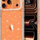 Hython for iPhone 17 Pro Case Glitter, Clear Glitter Sparkly Shiny Bling Sparkle Cute Cover, Anti-Scratch Soft TPU Thin Slim Fit Shockproof Protective Phone Cases for Women Girls, Clear Glitter