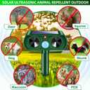 4 Pack Upgraded Sonic Fortress Pro Deer Repellent Devices,Solar Animal Repellent Ultrasonic Outdoor for Cats,Squirrels,Rabbits,Racoons,Skunks for Garden Yard Waterproof Motion Sensor Animal Deterrent