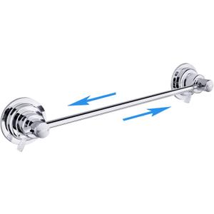 Sneatup Suction Cup Extendable 17-29" Stainless Steel Towel Bar (Chrome Plating)
