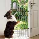 Snagle Paw Metal Retractable Door Barrier,24.4" Wide 35" Tall Safety Dog Gate for Front Door,Easy Install Retractable Pet Gate for Recreational Vehicle,Doorways