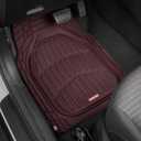 Motor Trend FlexTough Contour Liners Deep Dish 3pc Rubber Floor Mats & Trimmable Trunk Liner Cargo Mat - Heavy Duty All Weather Protection Car Mats with Traction Grips Car Accessories (Burgundy)