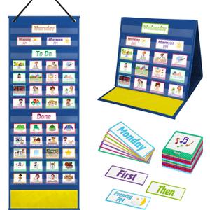 Large Visual Schedule for Toddlers Chore, Morning Bedtime Routine Chart |Autism Learning Materials Tool Wall Planner for Young Toddlers Home School Planner,Autism Learning Materials