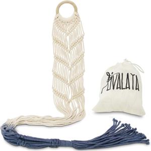 LIVALAYA Macrame Plant Hangers Wall Planter - Grey Ombre 48 Inch, Indoor or Outdoor Cotton Rope Hanging Plant Holder for Flower Pots - Modern Boho Home Décor, US Brand, Grey Groove