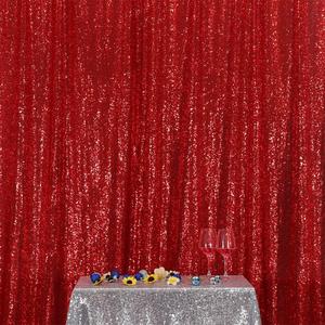 Poise3EHome Red Sequin Backdrop, 5FT x 7FT Sequin Photography Backdrop Curtain for Party Decoration