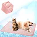 Washable Dog Ice Silk Cooling Mat for Dogs - Self Cooling Pad Blanket for Indoor & Outdoor Car Seats (40x28 in, Pink)