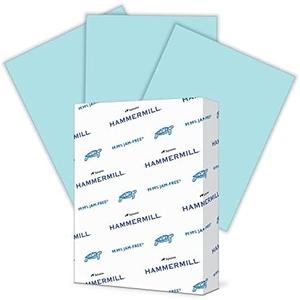 2 Pack Hammermill Colored Paper, 20 lb Blue Printer Paper, 8.5 x 11-1 Ream (500 Sheets) - Made in the USA, Pastel Paper, 103309R