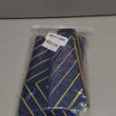 Avigers 18 x 18 Inch Navy Blue Gold Striped Geometric Lines Embroidery Velvet Cushion Case Luxury Modern Throw Pillow Cover Decorative Pillow for Couch Living Room Bedroom Car 45 x 45cm