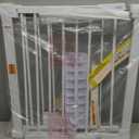 Cumbor 29.7-48" Baby Gate for Stairs, Mom's Choice Awards Winner-Dog Gates for Doorways, Auto Close Safety Pet Gate for Dogs Indoor, Easy Install Pressure Mounted Child Gate with Walk Thru Door, White