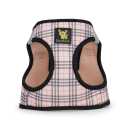 EcoBark Step in Dog Harness - Reflective and Adjustable Body Halter Vest - Soft Mesh Harness (Beige Plaid) XXXS