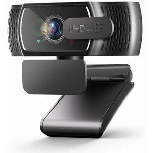 4K Webcam for PC & Mac, Tiny USB Streaming Camera with PDAF Autofocus, Dual Omnidirectional Noise-Canceling Microphones, Auto Low-Light Correction, Works with Zoom, Teams, Google Meet & Twitch