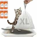 Cat Litter Box Liners, 60 Count Jumbo Size Litter Box Bags with Drawstring, Large Heavy Duty Litter Liners for Self Cleaning Cat Litter Box, Tear Leak Resistant for Pet Supplies(37" x 18")