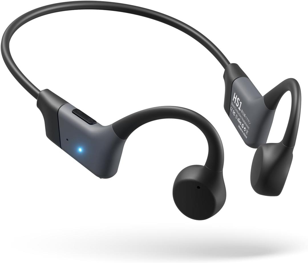 Bone Conduction Headphones, 2026 Upgrade Open-Ear Wireless Bluetooth Workout Headphones with Microphones, 8Hr Playtime, Waterproof Earphones for Sports, Running, Gym, Hiking, Cycling-Black