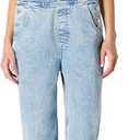 Amazon Essentials Women's Medium Stretch Denim Relaxed-Fit Straight Leg Overalls XL