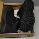 OUTJET Men's Waterproof Hiking Boots Lightweight Comfortable Leather Mid Ankle Outdoor Trekking Boot 11.5, Black