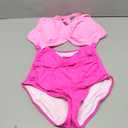 Eomenie Women's One Piece Swimsuits Tummy Control Cutout High Waisted Bathing Suit Wrap Tie Back 1 Piece Swimsuit Pink, M