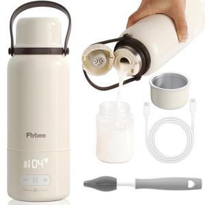 Portable Bottle Warmer for Travel - 3Min Fast Heating Bottle Warmer for Breastmilk & Water, Portable Milk Warmer On The Go with 17oz Large Capacity and Precise Temp Control for Car, Airplane