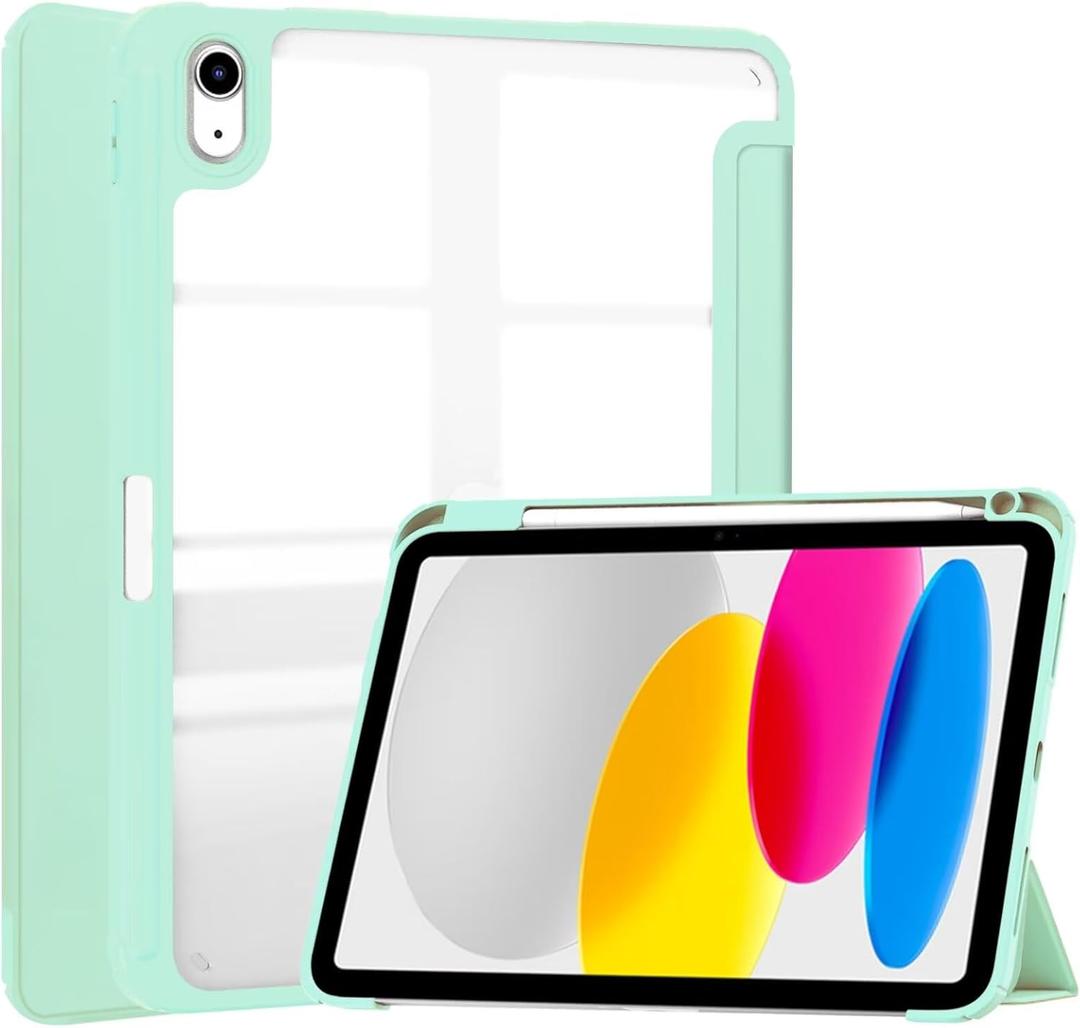 Tablet Cover for Apple iPad 10th 11th Generation(2022 2025 Release),Ultra Slim Folio Stand Lightweight with Auto Sleep/Wake Leather Case for Apple iPad Gen 10th 11th 10.9" (FG-Mint Green)