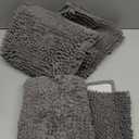 Muddy Mat 4-Piece Grey Medium 30"X19" AS-SEEN-ON-TV Highly Absorbent Microfiber Door Mat, Bath Mat and Pet Rug, Non Slip Thick Washable, Soft Chenille for Kitchen Bathroom Bedroom Indoor and Outdoor