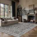 Black Vintage 8x10 Area Rugs Living Room Washable Rug Carpet