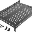 Tecmojo 1U 4-Post Vented Server Rack Mount Shelf,27.6in Deep with Adjustable Depth 19.7-37.4inch,Supports to 242 lbs,Universal Tray for 19 Inch AV/Network Equipment Rack,Black