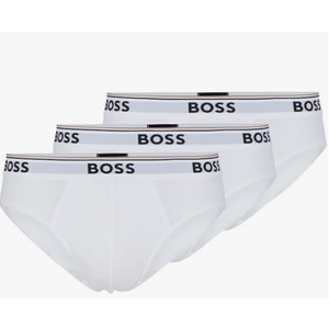 BOSS Mens 3-Pack Bold Logo Hipster Briefs L