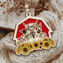 3 x Farmhouse Animals Ornament 2025  Country Christmas Tree Decoration, Farmhouse Wooden Ornament with Cow, Pig, Goat, Sheep, Donkey, and Chicken  Farm Lover