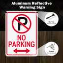 T&R No Parking Sign with H Stake for Outside,2 Pack,14"x 10" .040 Rust Free Heavy Aluminum, Reflective, Waterproof, Weatherproof and Fade Resistant,Includes Matching Screws & Wrench, Easy to Mount