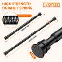 Fvonzon 6 Pack Small Tension Rods 12-19 Inch, Thin Tension Curtain Rods for Windows, Spring Rod for Closet, Cabinet & Kitchen, Mini Curtain Rod Tension Fit, Tiny Skinny Compression Rods Black