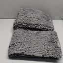 Striped Grey Bathroom Rug Mat Set 2 piece 32"x20"+60"x20" Ultra Soft, Non Slip Chenille Bath Rugs, Absorbent Plush Shaggy Bath Mats for Bathroom, Bedroom, Kitchen, Shower, Tub,Dark Gray, Charcoal (2'8"x1'8"+5'x1'8")
