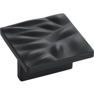Amerock | Cabinet Pull | Matte Black | 1-1/4 inch (32 mm) Center to Center | Calathea | 1 Pack | Drawer Pull | Drawer Handle | Cabinet Hardware
