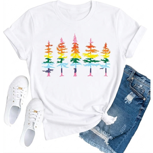 TUPOSU Gay Pride Shirts for Women Lesbian Rainbow Tree T-Shirts Queer LGBTQ Equality Tee Top