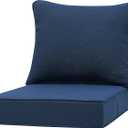 Deep Seat Patio Cushions Set 19 x 19 Inch,Olefin Fabric Outdoor Seat Cushion,Patio Furniture Cushions with Removable Cover,Rain-Proof and Fade Resistant Deep Seat Bottom & Back Cushion,1set, Midnight