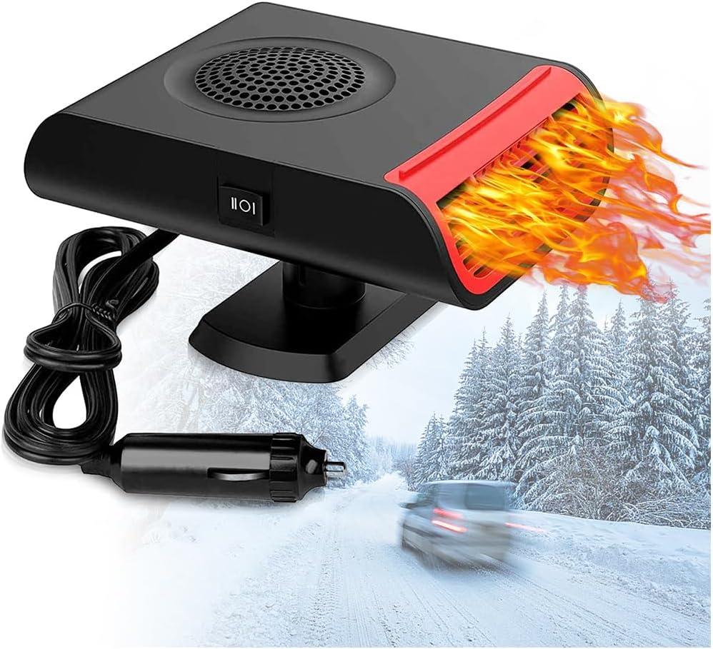 Car Heater,12V Fast Heating Defrost Defogger, 2 in1 Fast Heating or Cooling Fan, Outlet Plug in Cigarette Lighte, Automobile Windscreen Fan for All Cars Portable Electronic Car Auto Heater