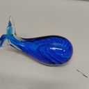Blue Glass Whale Figurine Collectibles Hand Blown Art Glass Whale Sea Animal Paperweight Home Table Decor Gifts for Daughter Women Mom Gifts