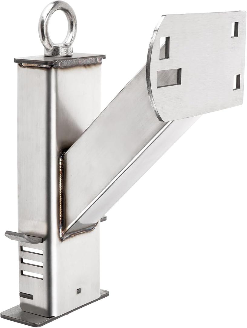 Stainless Steel Trailer Spare Tire Mount fits 2x4 Stake Pocket, fits 4, 5, 6 Lugs Trailer Wheels on 4",4.5'',4.75'',5'',5.5''and 6''Bolt Patterns, Holds up to 150 Lbs