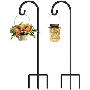 FEED GARDEN Adjustable 32 Inch Small Shepherds Hooks for Outdoor, Garden Hooks for Lanterns, Sheperds Hook for Hanging Plants, Bird Feeders, Solar Lights, Mason Jars, Weddings Decor,1 Pack