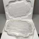 Rustic Scalloped Oval Mirrors for Bathroom 18 X 24 Inch, Hanging Distressed White Wooden Framed Vintage Mirrors for Wall Decor Living Room, Farmhouse Wavy Entryway Wall Mirror Decorative (Style1)