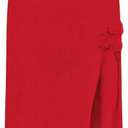 GORGLITTER Women's Halter Crochet Maxi Dress Beach Bikini Swimsuit Cover Up (Red), Size: Small