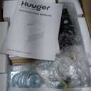 Huuger Nightstand with Charging Station, USB-C Port, Fluted Night Stand Set of 2, Bed Side Table with Drawer, Solid Wood Feet, Open Storage, End Table with Raised Edge, for Bedroom, Walnut