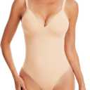 Bodysuits for Women, Tummy Control Full Body Shapewear, Seamless Deep V Neck Thong Body Suit XL