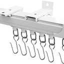 hoeflife Ceiling Curtain Track, Curtain Track Ceiling Mount, Room Divider Curtain Rod or Wall with Rolling Hooks, Ceiling Shower Curtain Tracks Perfect for Privacy in Open Rooms (9-12ft, White)
