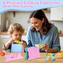 4 x Kids Knife Set for Real Cooking 21 PCS Toddler Knife Set with Cutting Board, Crinkle Cutter, Cake Sscrapers,Apron,Serrated Edges kids kitchen knife set