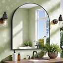 CIRCUMI Arched Wall Mirror, 30"x36" Black Arched Mirror with Tempered Glass, Metal Frame, Large Size for Bathroom, Living Room,Entryway,Over Sink, Arch Mirror for Decor,Shatterproof&Crystal-Clear