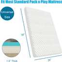 Mecc ecoh Pack and Play Mattresses, Cozy Breathable Cover Pack N Play Mattress, Reversible Cooling Memory Foam, Water Resistant Lining, Fit for Graco, Baby Trend, Pamo, Dream On Me Etc. 38"x26"