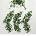 Ling's Moment Flower Garland - 6FT Eucalyptus & Greenery - Sweetheart Table Decor for Wedding Reception, Artificial Floral Garland for Mantle, Spring Garden Ceremony, Christmas Decoration, Green