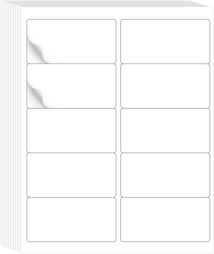 L LIKED 2" x 4" Label Stickers, Printable White 10 per Sheets Total 300 Labels, for Laser/Inkjet Printing - Matte (300 Labels)