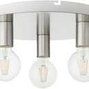 Livex Lighting, 45873-91, Hillview, Medium Flush Mount, Brushed Nickel with White Canopy